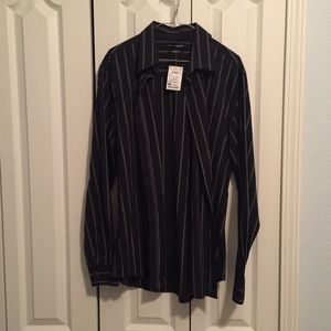 Black and white stripped button up